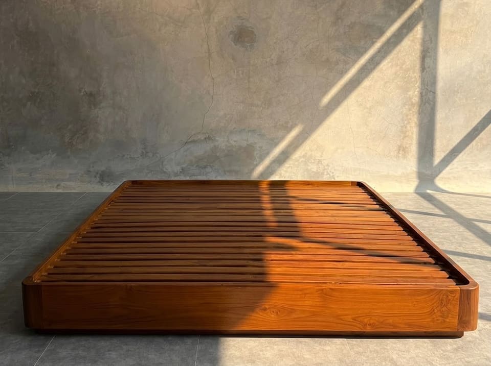 Low Platform Bed, slatted