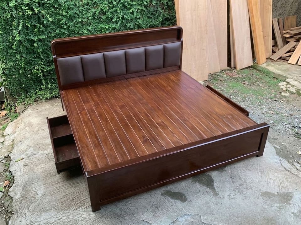 Storage Bed, Cabinet Headboard, eight drawers