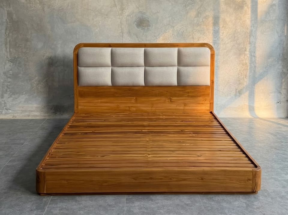 Teak Storage Bed Range with Side Tables
