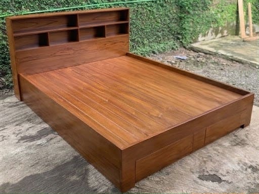 Storage Bed, Bookshelf Cabinet Headboard, eight drawers