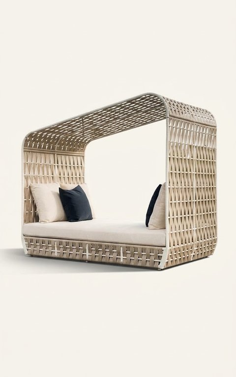 Square Canopy Daybed (Beige)