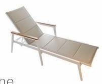 Mesh Sun Lounger with Teak Arms