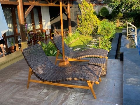 Wicker Teak Pool Lounger
