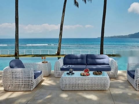 White Lattice Poolside Set
