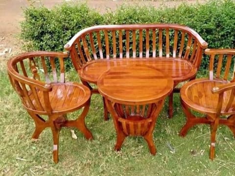 Slatted Terrace Set, Four Pieces