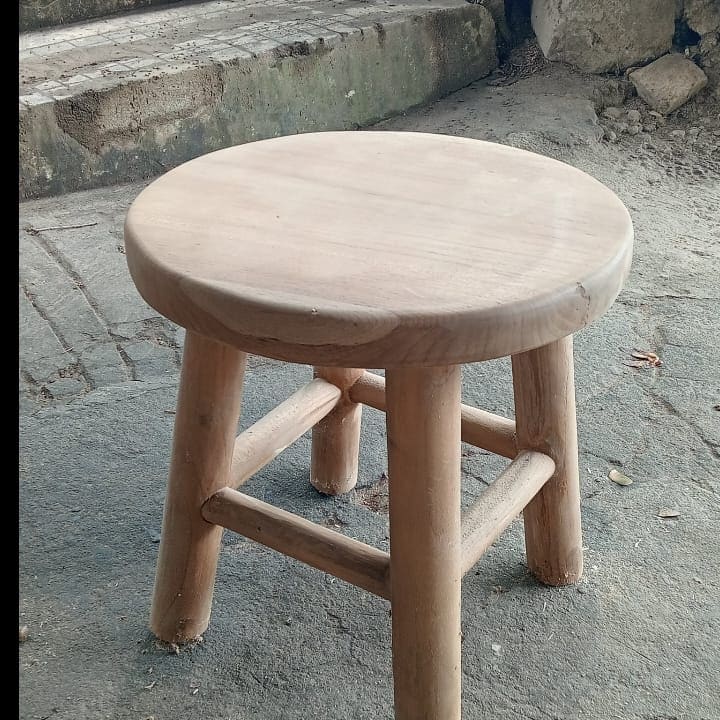 Round Teak Stool